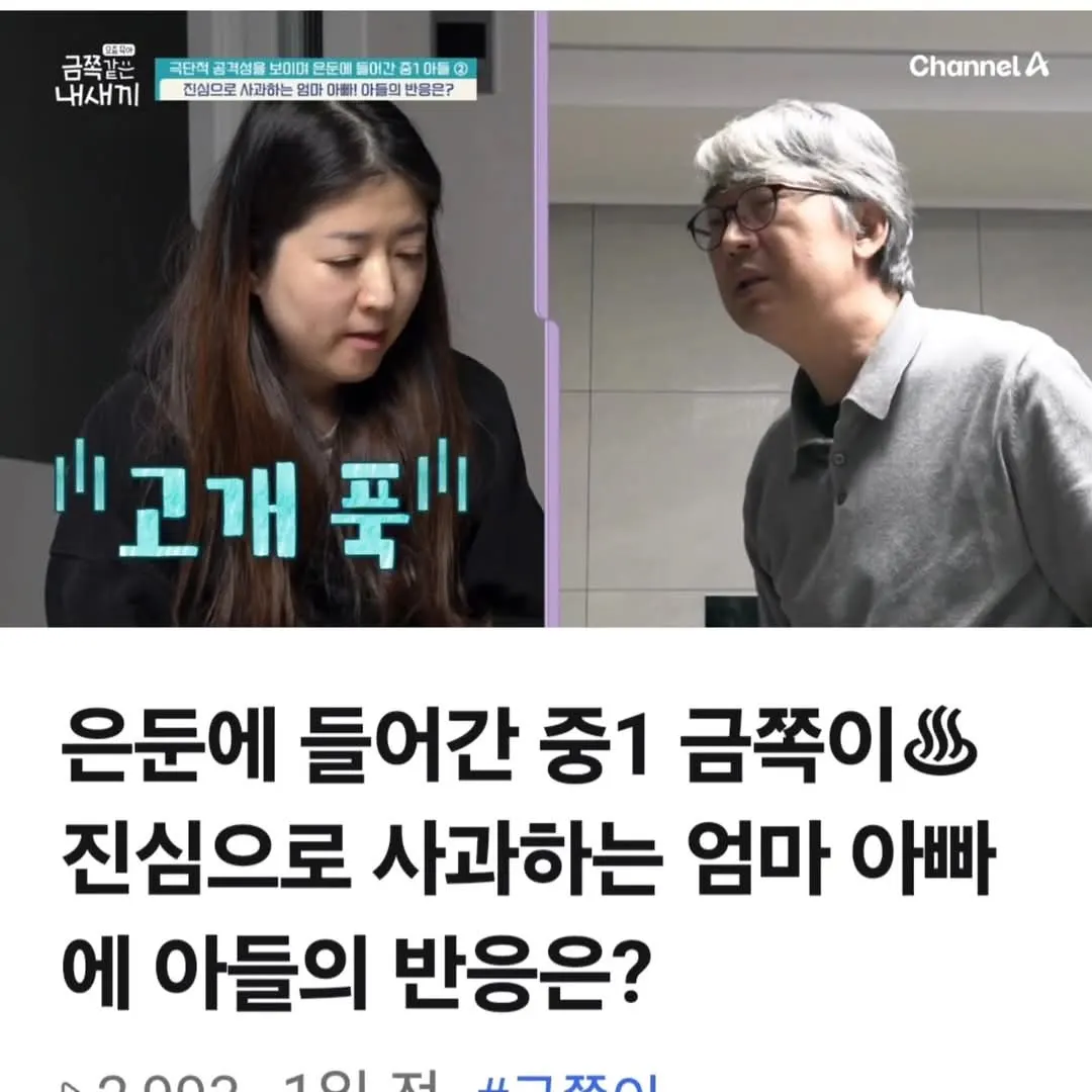 채널A 요즘 육아 금쪽같은 내새끼 223회 심리극 방송 화면